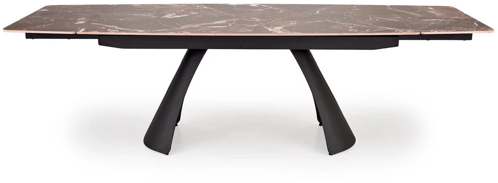 MARVIN extension table, top - maroon marble, legs - juodas