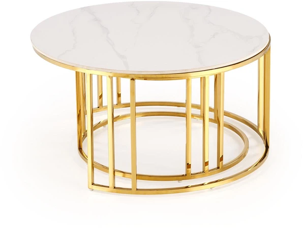 MERCURY 3 set of 2 c. tables, baltas marble / auksinis