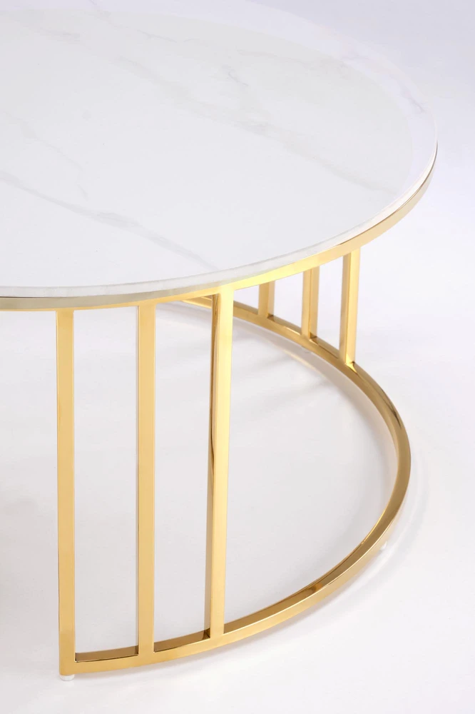 MERCURY 3 set of 2 c. tables, baltas marble / auksinis