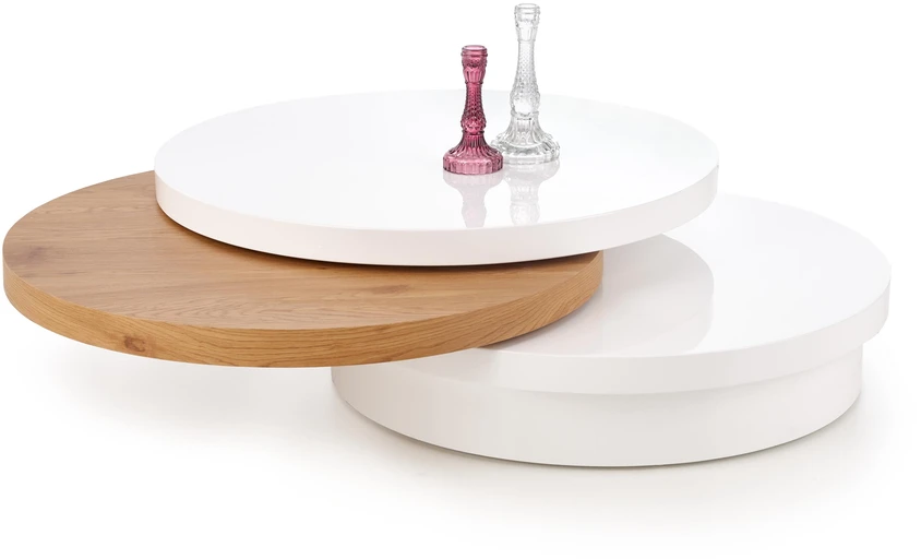 MICHELLE c. table, color: baltas / golden oak