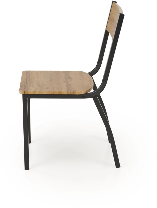 MILTON table + 4 chairs color: natural / juodas
