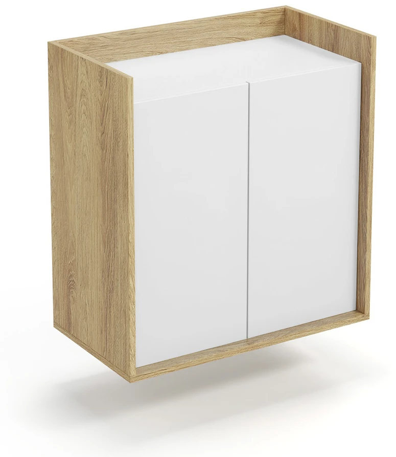 MOBIUS cabinet 2D color: hikora oak/baltas