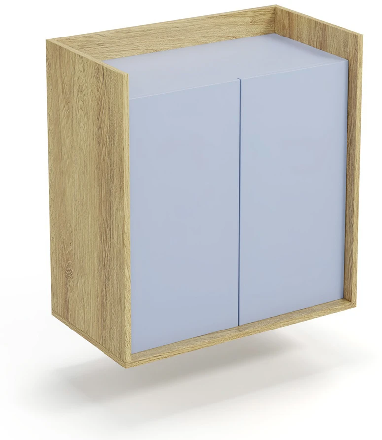 MOBIUS cabinet 2D color: hikora oak/light mėlynas