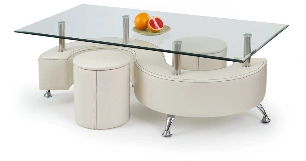 NINA 3 H coffee table color: baltas