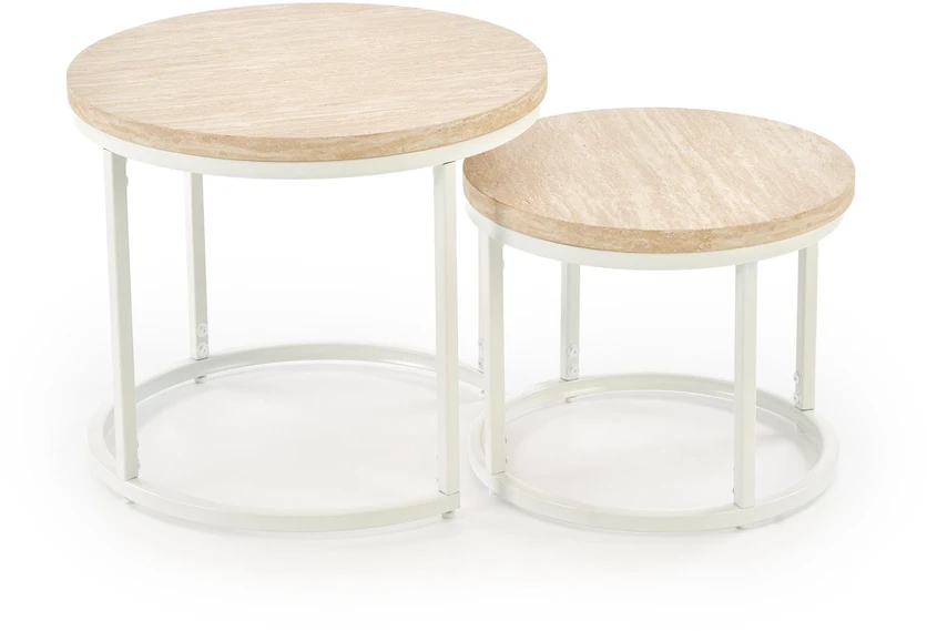 OREO set of two coffee tables, travertine / baltas