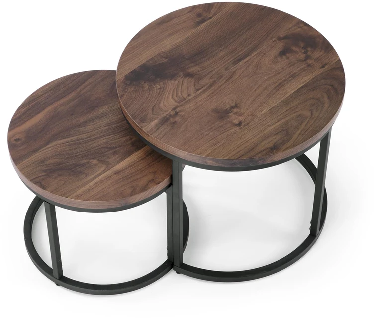 OREO set of two coffee tables, walnut / juodas