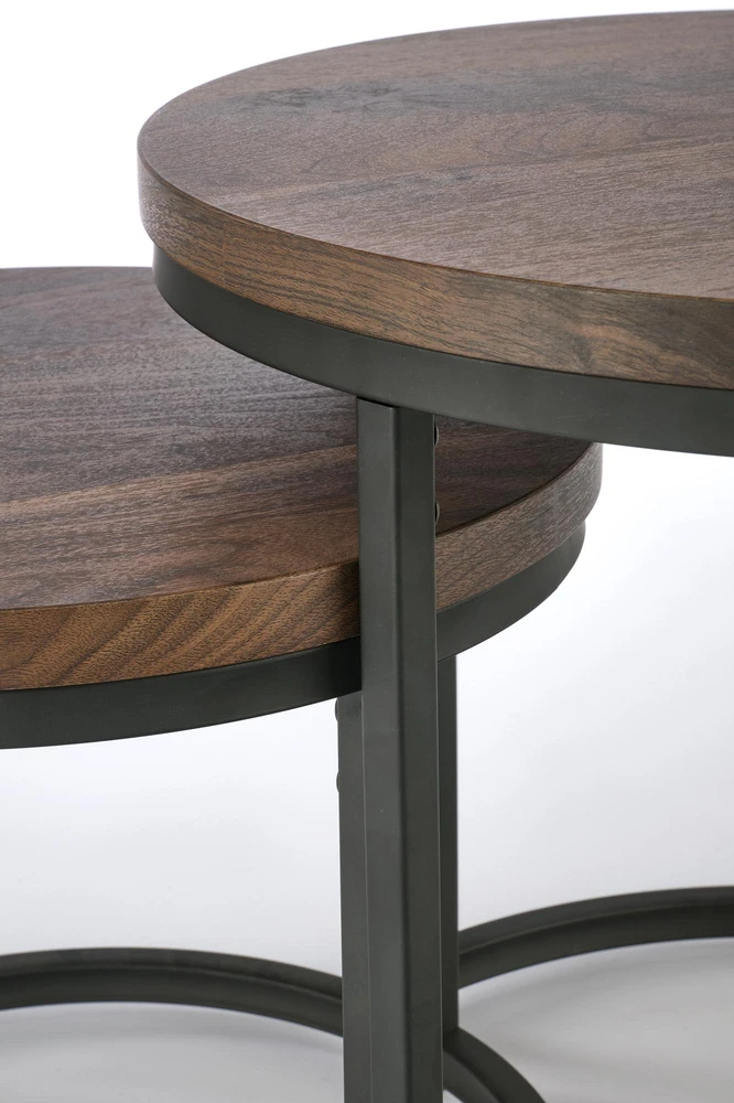 OREO set of two coffee tables, walnut / juodas