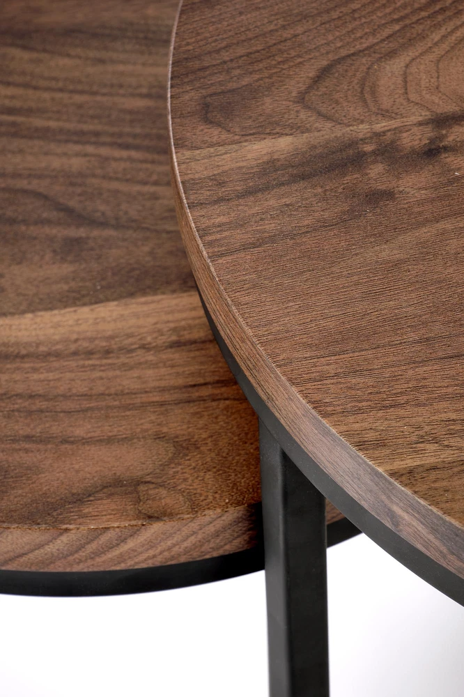 OREO set of two coffee tables, walnut / juodas