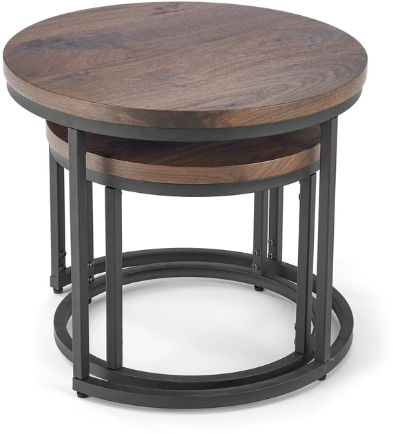 OREO set of two coffee tables, walnut / juodas