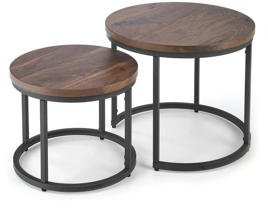 OREO set of two coffee tables, walnut / juodas