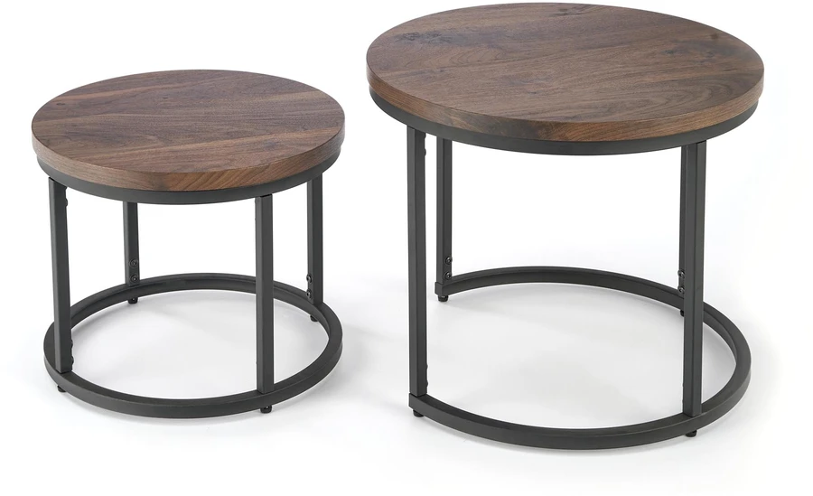 OREO set of two coffee tables, walnut / juodas