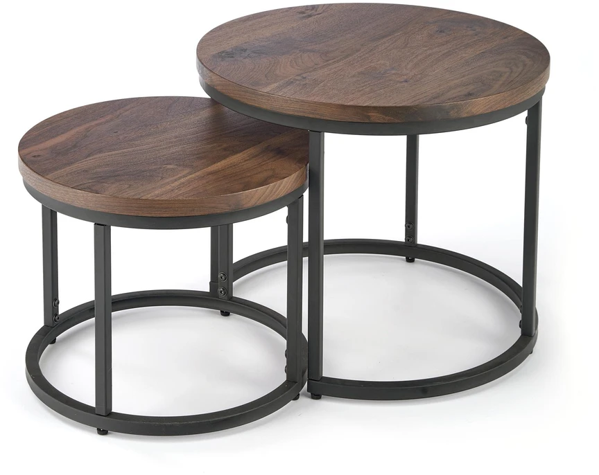 OREO set of two coffee tables, walnut / juodas
