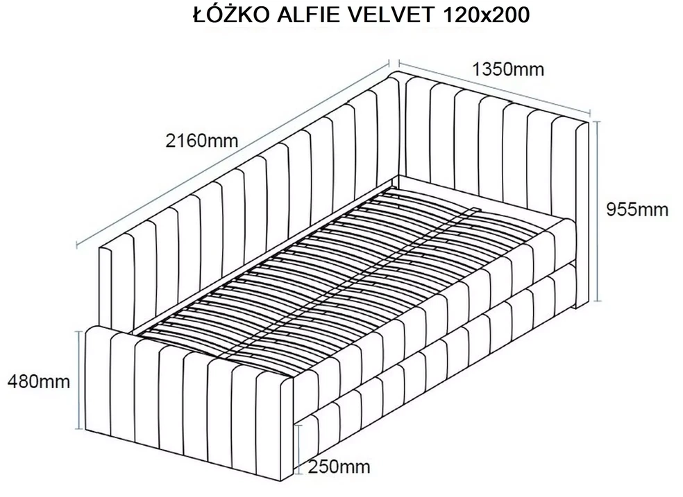 Signal Meble Łóżko Alfie aksominė lova
