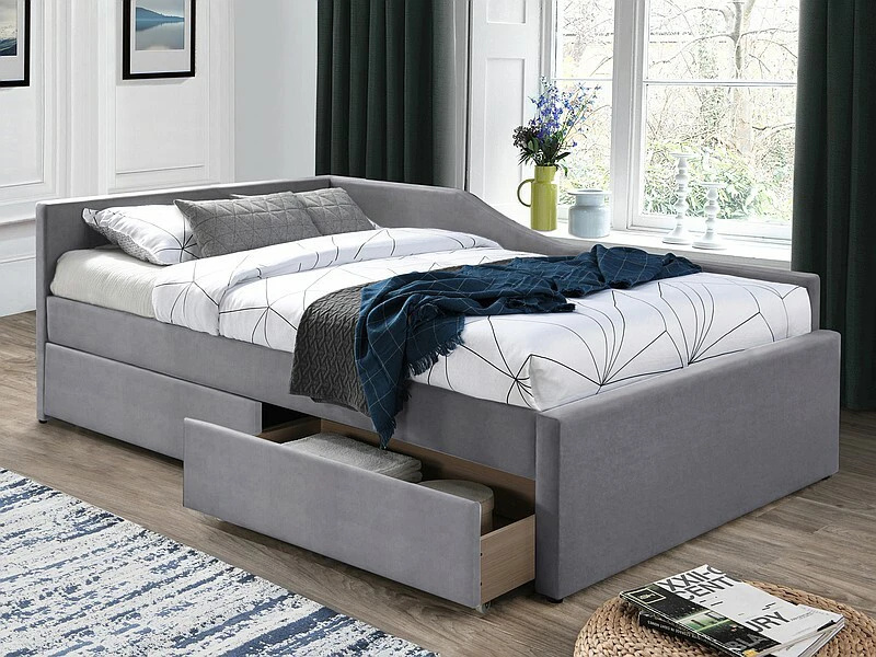 Signal Meble Viengulė lova ELIOT VELVET 120X200, Pilka