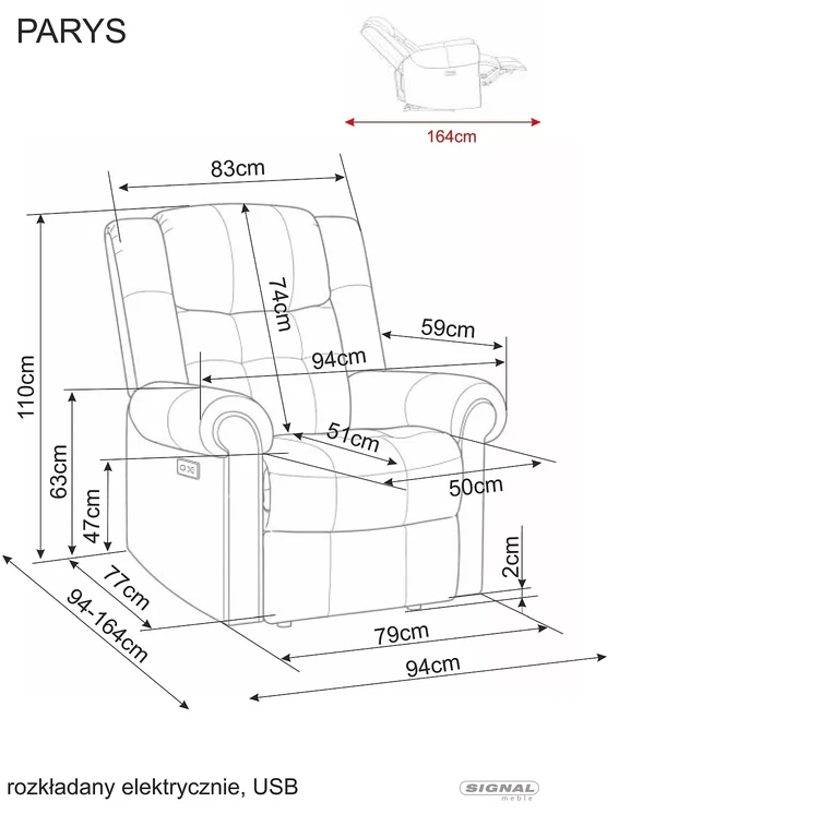 „Parys Raven“ atlošiamas fotelis