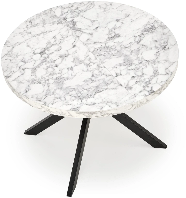 PERONI extension table, baltas marble / juodas