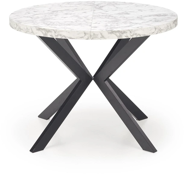 PERONI extension table, baltas marble / juodas