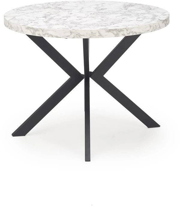 PERONI extension table, baltas marble / juodas