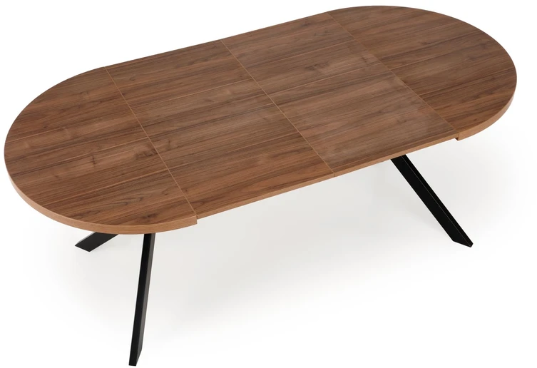 PERONI extension table, walnut / juodas