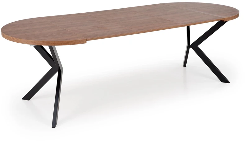 PERONI extension table, walnut / juodas