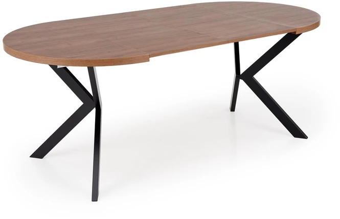 PERONI extension table, walnut / juodas