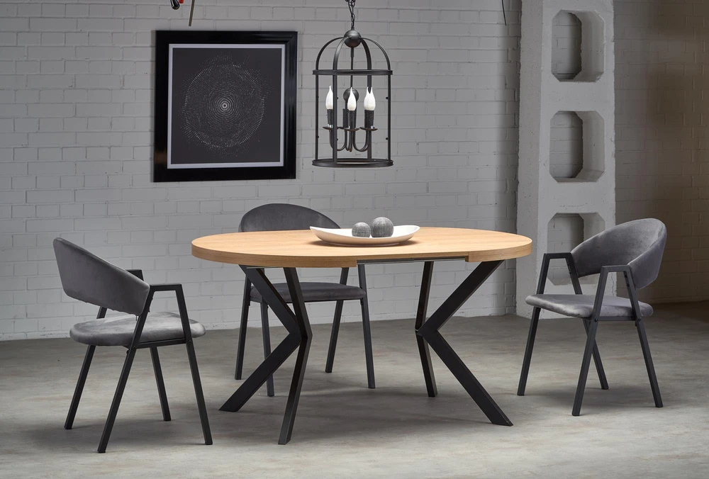 PERONI table golden oak/juodas