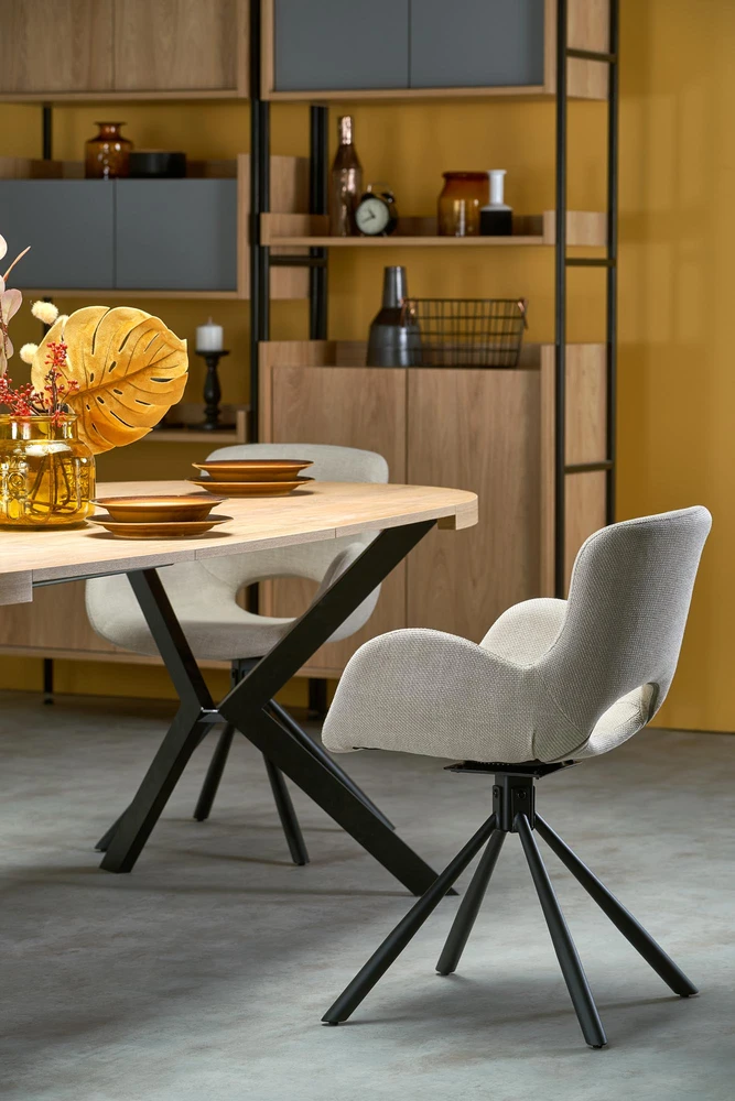 PERONI table golden oak/juodas