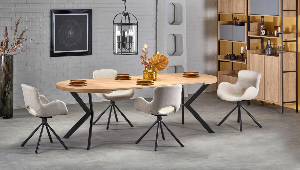 PERONI table golden oak/juodas