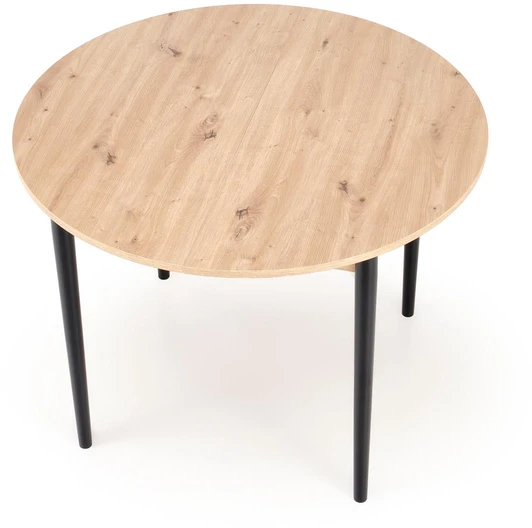 PIVOT prailginamasis stalas - artisan ąžuolas, kojos - juodos