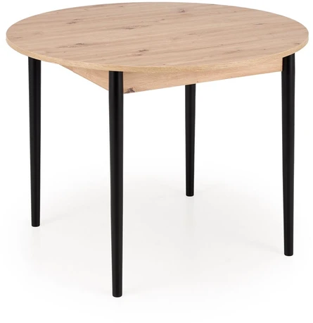 PIVOT prailginamasis stalas - artisan ąžuolas, kojos - juodos