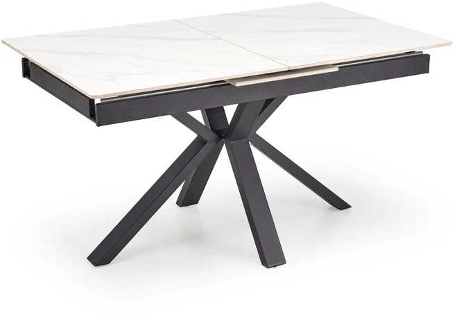 PLATAN extension table, baltas marble / juodas