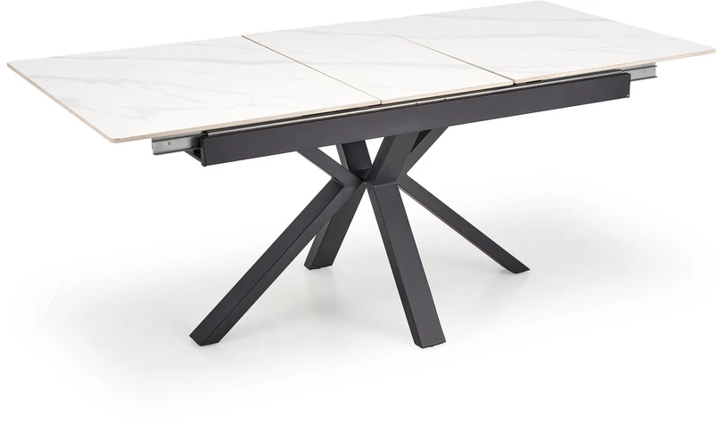 PLATAN extension table, baltas marble / juodas