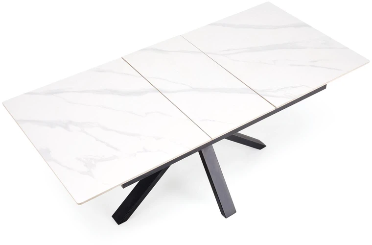 PLATAN extension table, baltas marble / juodas
