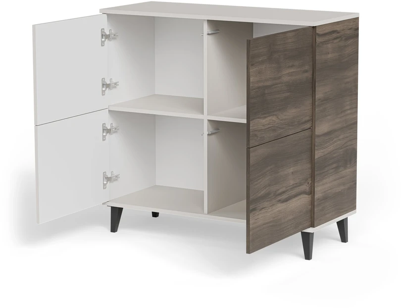 RANDOM 2 KM-2 chest, color: cashmere / walnut / juodas