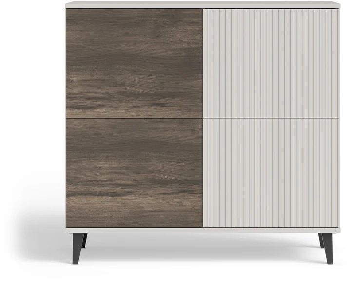 RANDOM 2 KM-2 chest, color: cashmere / walnut / juodas