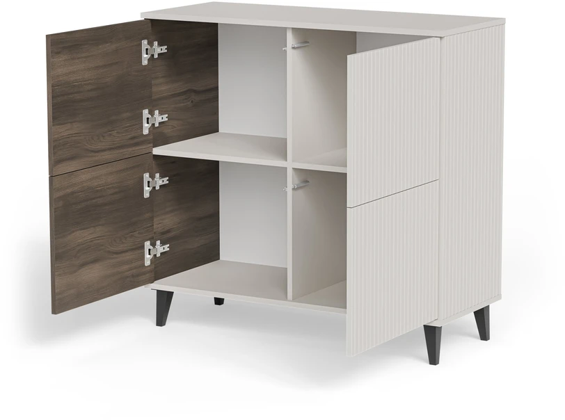 RANDOM 2 KM-2 chest, color: cashmere / walnut / juodas