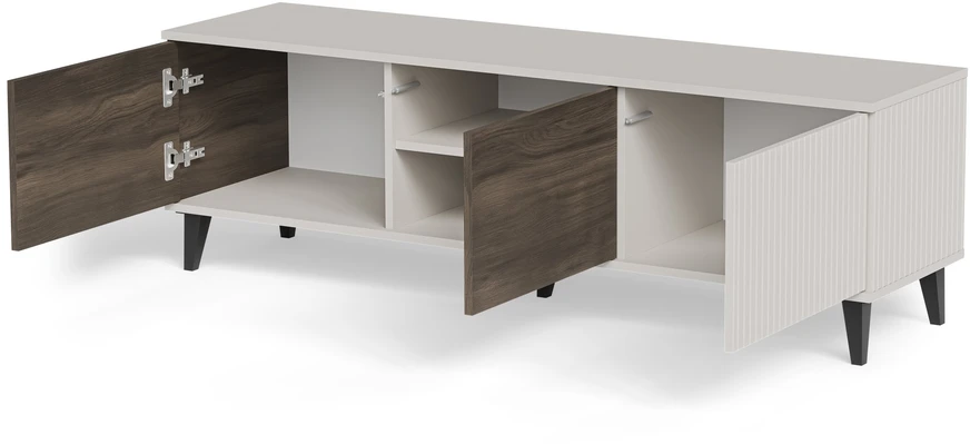 Halmar RANDOM 2 RTV-1 TV-stand, color: cashmere / walnut / juodas