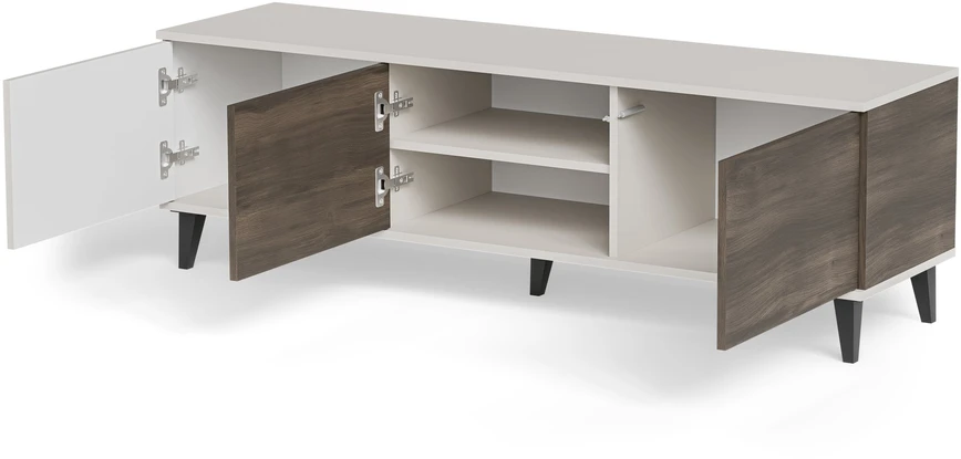 Halmar RANDOM 2 RTV-1 TV-stand, color: cashmere / walnut / juodas
