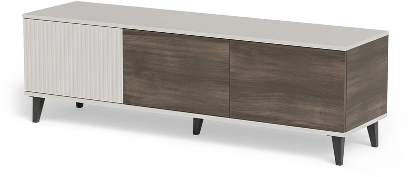 Halmar RANDOM 2 RTV-1 TV-stand, color: cashmere / walnut / juodas