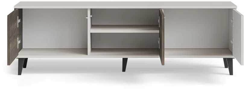 Halmar RANDOM 2 RTV-1 TV-stand, color: cashmere / walnut / juodas