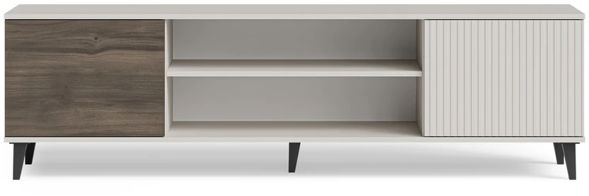 Halmar RANDOM 2 RTV-K TV spintelė su židiniu 180 cm, spalva: kašmyras / riešutas / juoda