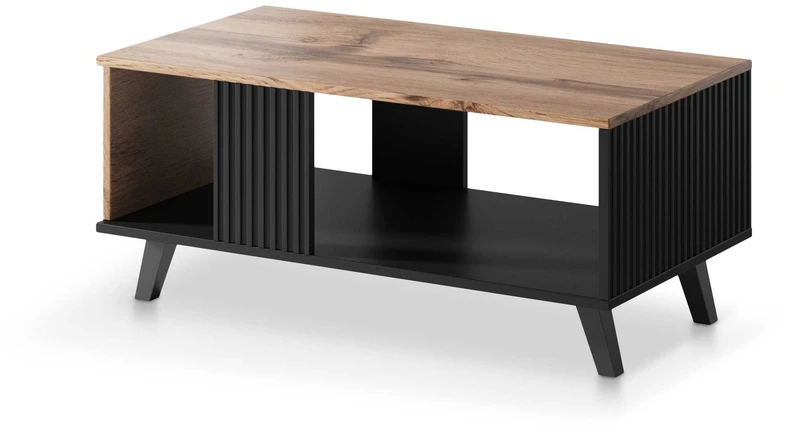 RANDOM LAW-1 coffee table, color: wotan oak/juodas