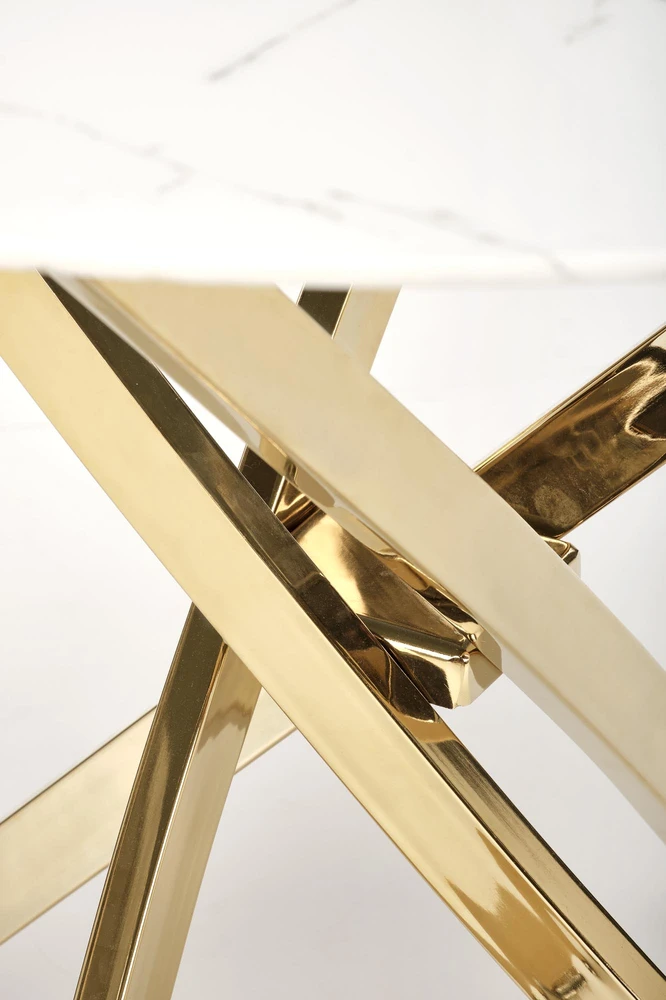 RAYMOND 2 table, baltas marble / auksinis