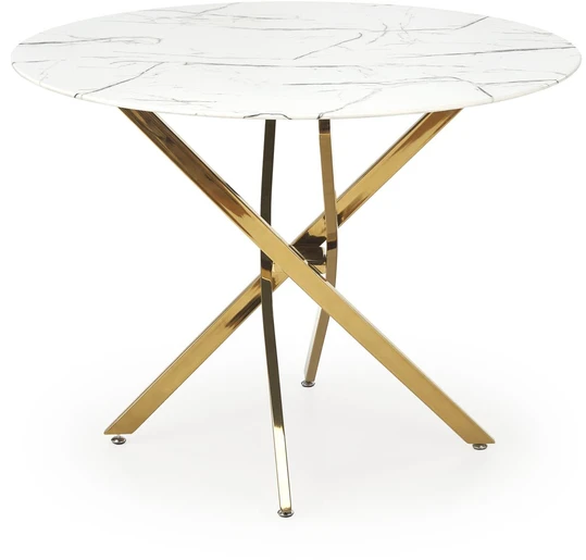 RAYMOND 2 table, baltas marble / auksinis