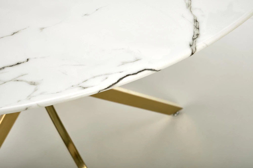 RAYMOND 2 table, baltas marble / auksinis