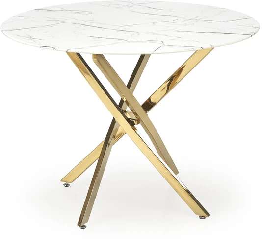 RAYMOND 2 table, baltas marble / auksinis