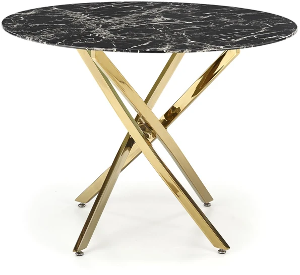 RAYMOND 2 table, juodas marble / auksinis