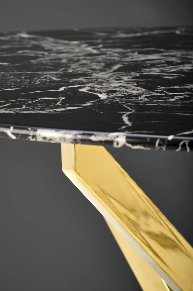 RAYMOND 2 table, juodas marble / auksinis