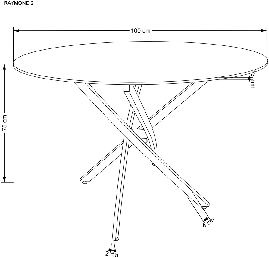 RAYMOND 2 table, juodas marble / auksinis