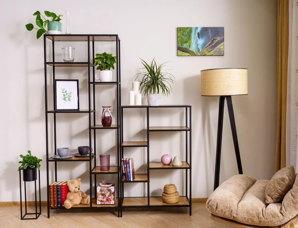 Signal Meble Pastatoma lentyna COSTA B, 70 cm, ąžuolo/juoda